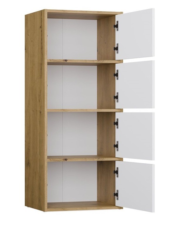 Komoda Alma nowoczesna bezuchwytowa do salonu 50 cm dąb artisan/biały