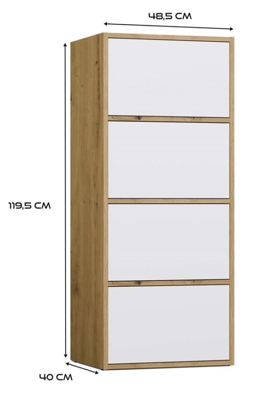 Komoda Alma nowoczesna bezuchwytowa do salonu 50 cm dąb artisan/biały