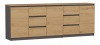 Komoda Costa 6 szuflad 3 drzwi do salonu 200 cm antracyt/dąb artisan