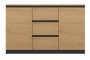 Komoda Costa 6 szuflad 3 drzwi do salonu 200 cm antracyt/dąb artisan