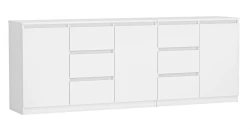 Komoda Costa 6 szuflad 3 drzwi do salonu 200 cm biały