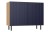 Komoda Kama Slim dwudrzwiowa ryflowany front lamele 100 cm dąb artisan/granatowy