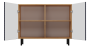 Komoda Kama Slim dwudrzwiowa ryflowany front lamele 100 cm dąb artisan/granatowy