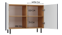 Komoda Kama Slim dwudrzwiowa ryflowany front lamele 100 cm dąb artisan/granatowy