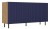 Komoda Kama Slim trzydrzwiowa ryflowany front lamele 150 cm dąb artisan/granatowy