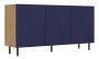Komoda Kama 3K trzydrzwiowa ryflowany front kwadrat 150 cm dąb artisan/granatowy