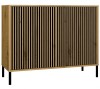 Komoda Kamaro 2D Slim dwudrzwiowa ryflowany front lamele 100 cm dąb artisan