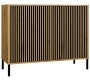 Komoda Kamaro 2D Slim dwudrzwiowa ryflowany front lamele 100 cm dąb artisan