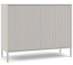 Komoda Kamaro 2D Slim dwudrzwiowa ryflowany front lamele 100 cm kaszmir