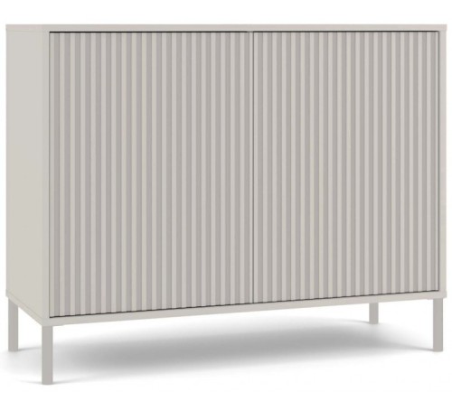 Komoda Kamaro 2D Slim dwudrzwiowa ryflowany front lamele 100 cm kaszmir