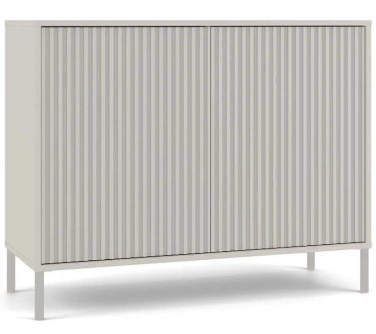 Komoda Kamaro 2D Slim dwudrzwiowa ryflowany front lamele 100 cm kaszmir