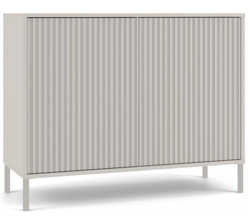 Komoda Kamaro 2D Slim dwudrzwiowa ryflowany front lamele 100 cm kaszmir