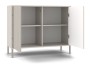 Komoda Kamaro 2D Slim dwudrzwiowa ryflowany front lamele 100 cm kaszmir