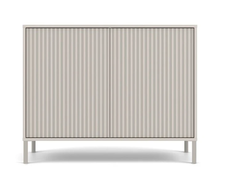 Komoda Kamaro 2D Slim dwudrzwiowa ryflowany front lamele 100 cm kaszmir