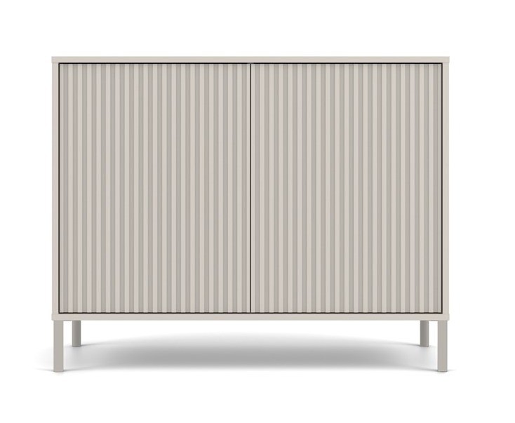 Komoda Kamaro 2D Slim dwudrzwiowa ryflowany front lamele 100 cm kaszmir