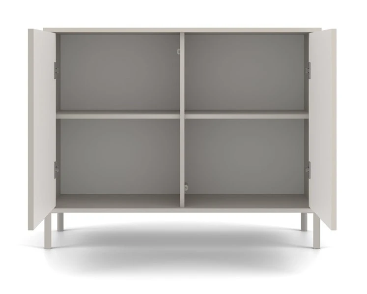 Komoda Kamaro 2D Slim dwudrzwiowa ryflowany front lamele 100 cm kaszmir