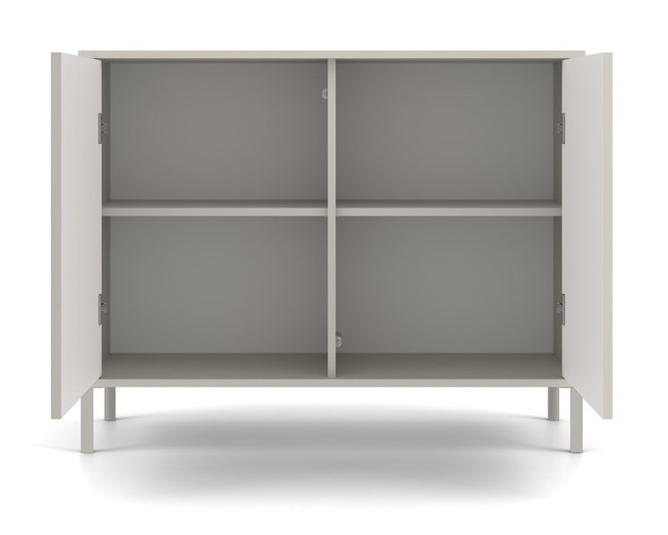 Komoda Kamaro 2D Slim dwudrzwiowa ryflowany front lamele 100 cm kaszmir