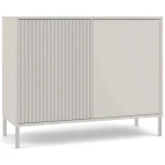 Komoda Kamaro 2D Slim dwudrzwiowa gładki i ryflowany front lamele 100 cm kaszmir