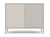 Komoda Kamaro 2D Slim dwudrzwiowa gładki i ryflowany front lamele 100 cm kaszmir