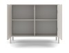 Komoda Kamaro 2D Slim dwudrzwiowa gładki i ryflowany front lamele 100 cm kaszmir