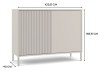 Komoda Kamaro 2D Slim dwudrzwiowa gładki i ryflowany front lamele 100 cm kaszmir