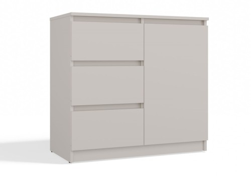 Komoda Malwa 1D3S jednodrzwiowa z 3 szufladami do salonu 80 cm kaszmir