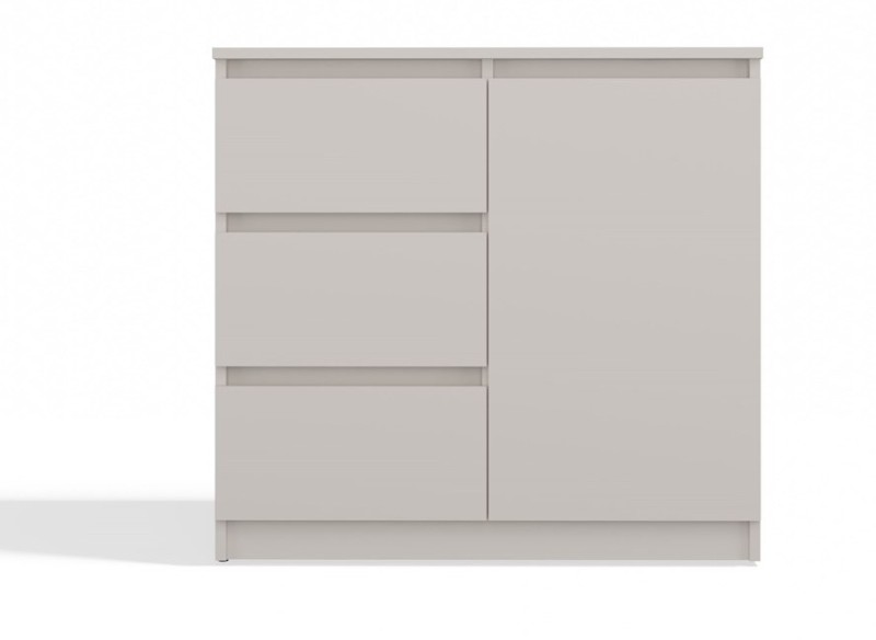 Komoda Malwa 1D3S jednodrzwiowa z 3 szufladami do salonu 80 cm kaszmir