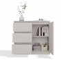 Komoda Malwa 1D3S jednodrzwiowa z 3 szufladami do salonu 80 cm kaszmir