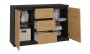 Komoda Malwa 2D3S dwudrzwiowa z 3 szufladami do salonu 120 cm antracyt/dąb artisan
