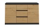 Komoda Malwa 2D3S dwudrzwiowa z 3 szufladami do salonu 120 cm antracyt/dąb artisan