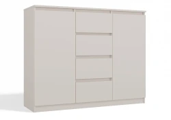 Komoda Malwa 2D4S dwudrzwiowa z 4 szufladami do salonu 120 cm kaszmir