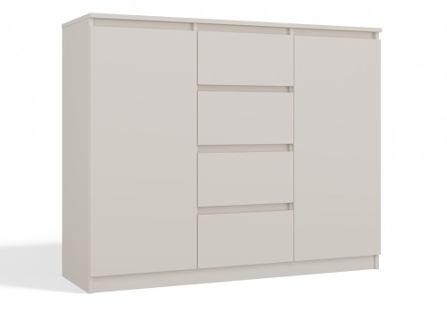 Komoda Malwa 2D4S dwudrzwiowa z 4 szufladami do salonu 120 cm kaszmir
