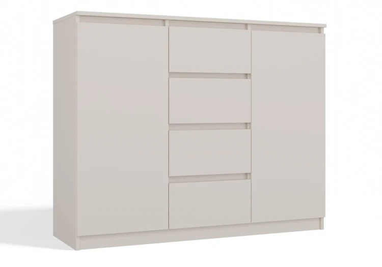 Komoda Malwa 2D4S dwudrzwiowa z 4 szufladami do salonu 120 cm kaszmir