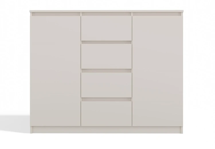 Komoda Malwa 2D4S dwudrzwiowa z 4 szufladami do salonu 120 cm kaszmir