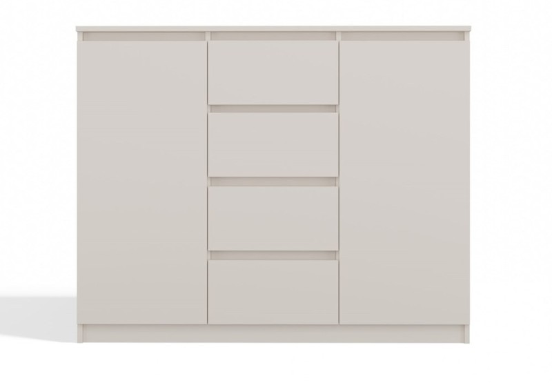 Komoda Malwa 2D4S dwudrzwiowa z 4 szufladami do salonu 120 cm kaszmir