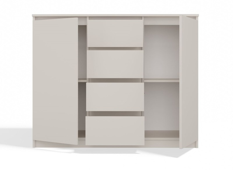 Komoda Malwa 2D4S dwudrzwiowa z 4 szufladami do salonu 120 cm kaszmir