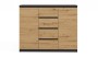 Komoda Malwa 2D4S dwudrzwiowa z 4 szufladami do salonu 120 cm antracyt/dąb artisan