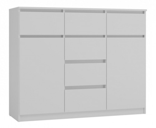 Komoda Malwa 2D6S dwudrzwiowa z 6 szufladami do salonu 120 cm biały