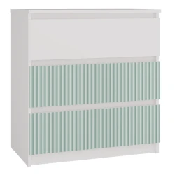Komoda Malwa M3 Arteso z szufladami do pokoju dziecięcego 70 cm biały/miętowy