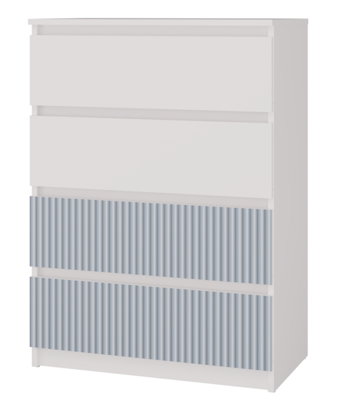 Komoda Malwa M4 Arteso z szufladami do pokoju dziecięcego 70 cm biały/niebieski