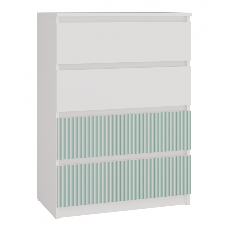 Komoda Malwa M4 Arteso z szufladami do pokoju dziecięcego 70 cm biały/miętowy