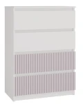 Komoda Malwa M4 Arteso z szufladami do pokoju dziecięcego 70 cm biały/różowy