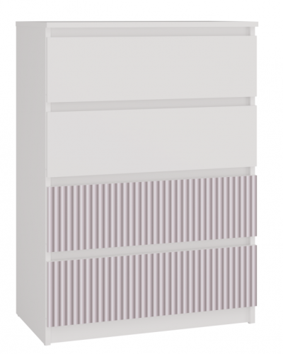 Komoda Malwa M4 Arteso z szufladami do pokoju dziecięcego 70 cm biały/różowy