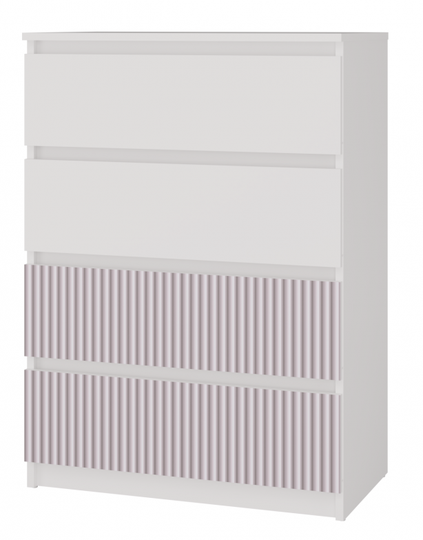 Komoda Malwa M4 Arteso z szufladami do pokoju dziecięcego 70 cm biały/różowy