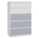 Komoda Malwa M5 Arteso z szufladami do pokoju dziecięcego 70 cm biały/niebieski