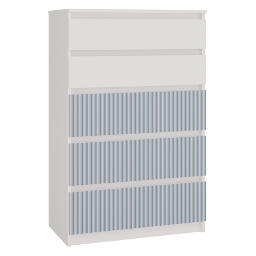 Komoda Malwa M5 Arteso z szufladami do pokoju dziecięcego 70 cm biały/niebieski