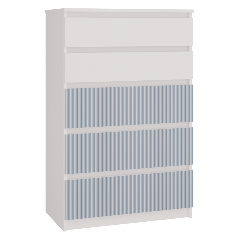 Komoda Malwa M5 Arteso z szufladami do pokoju dziecięcego 70 cm biały/niebieski