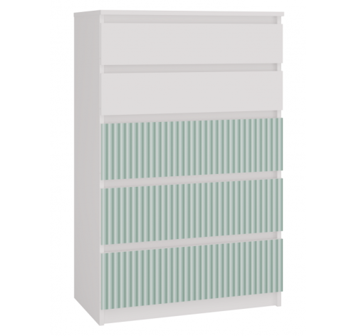 Komoda Malwa M5 Arteso z szufladami do pokoju dziecięcego 70 cm biały/miętowy