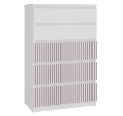 Komoda Malwa M5 Arteso z szufladami do pokoju dziecięcego 70 cm biały/różowy