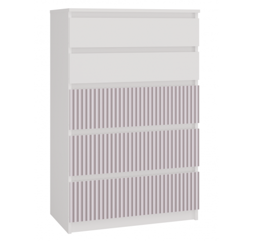 Komoda Malwa M5 Arteso z szufladami do pokoju dziecięcego 70 cm biały/różowy